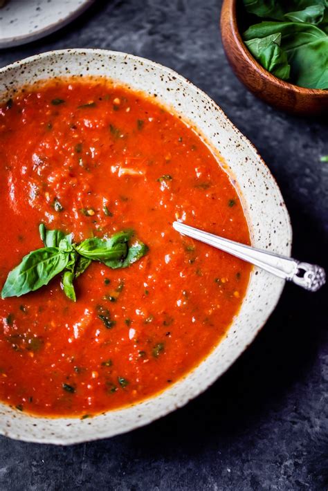 Homemade Roasted Tomato Basil Soup Video Ambitious Kitchen