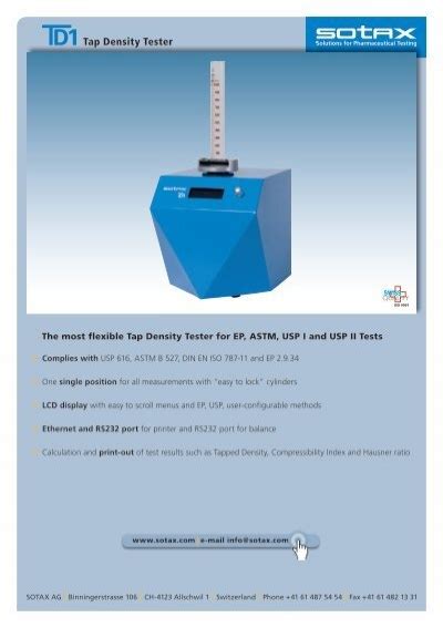 Tap Density Tester Sotax