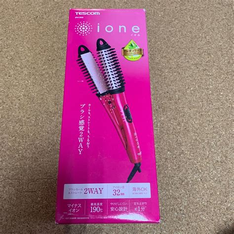 テスコム Tescom ヘアアイロン ブラシタイプ ストレート And 32mm 2way マイナスイオン付 Ione スパークルピンク