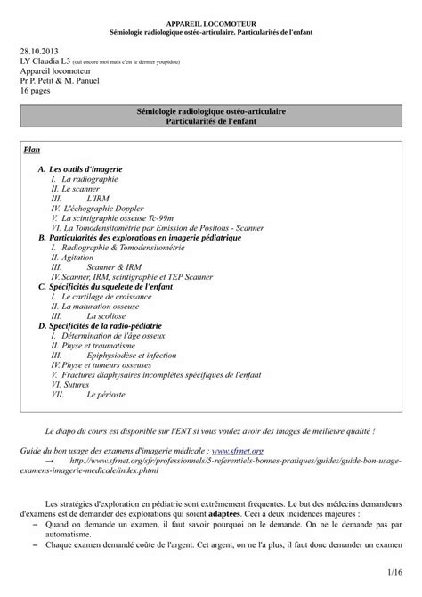 Pdf S Miologie Radiologique Ost O Articulaire Particularit S D