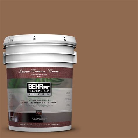 BEHR Premium Plus Ultra 5 Gal PPU4 1 Caramel Swirl Eggshell Enamel