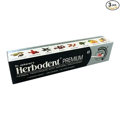 Dr Jaikaran Herbodent Premium Herbal Toothpaste With Natural Mouthwash 100g Pack Of 12 Jiomart