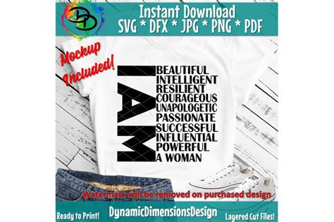 I Am A Woman Svg Intelligent Unapologetic Svg Affirming Words Svg