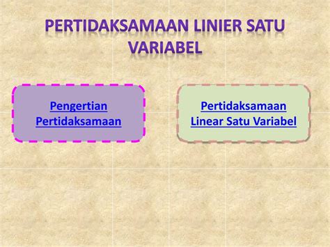 Ppt Persamaan Dan Pertidaksamaan Linear Satu Variabel Powerpoint