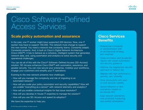 Pdf Cisco Software Defined Access Services Solution Overview Sd