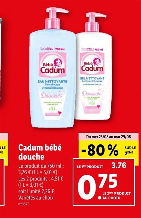 Promo Cadum B B Douche Chez Lidl