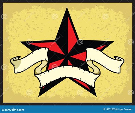 Nautical Star Tattoo Vector Set Illustration Template Tattoo Stock