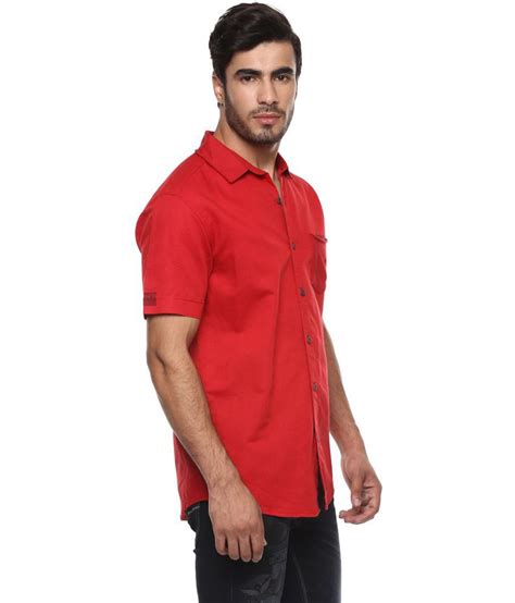 Mufti Red Slim Fit Shirt Buy Mufti Red Slim Fit Shirt Online At Best