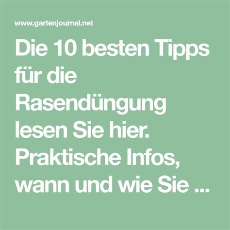 Rasen düngen 10 besten Tipps für einen gesunden Rasen Rasen