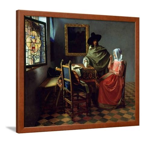 The Glass Of Wine Ca 1661 Framed Print Wall Art By Johannes Vermeer