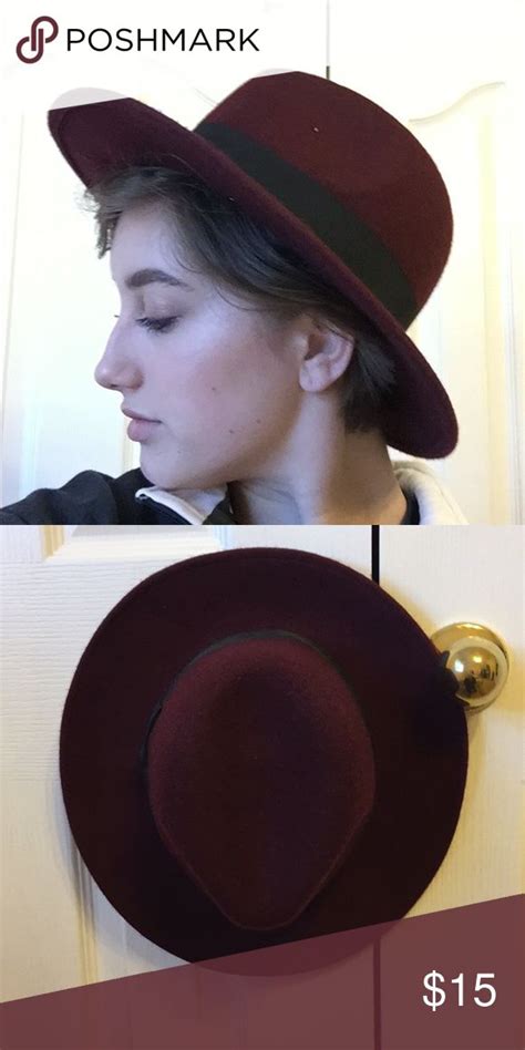 Maroon Hat With Black Band Maroon Hat Hats Accessories Hats