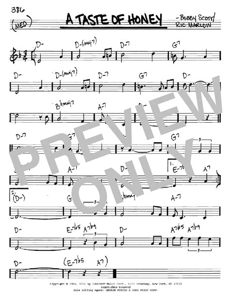 A Taste Of Honey Sheet Music Direct