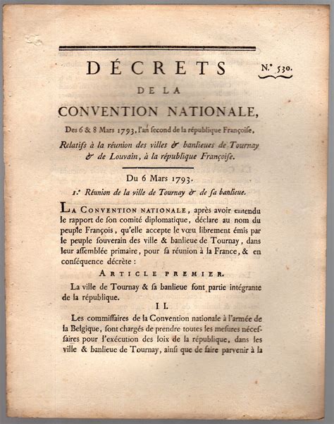 D Crets De La Convention Nationale Tr S Bon En Feuilles Dition