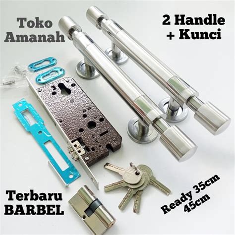 Jual Gagang Pintu Rumah Set Kunci Model Barbel Handle Pintu Stainless