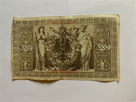 Reichsbanknoten 1000 Mark 21 April 1910 Roter Stempel Nr