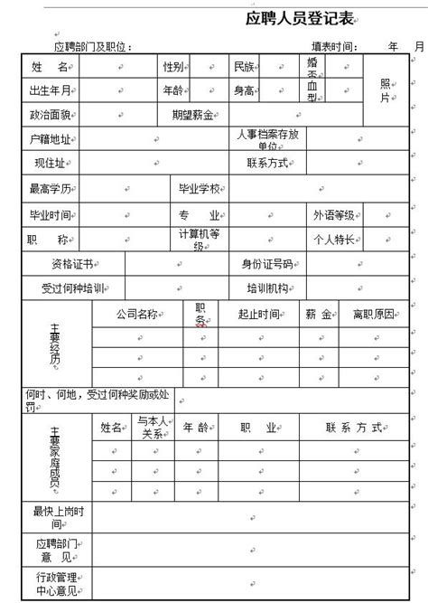 企業人事常用表格大全：應聘、登記、轉正、考核、培訓、離職等等 每日頭條