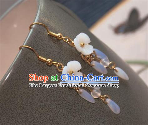 Handmade Chinese Classical Hanfu Crystal Earrings Ancient Palace Ear