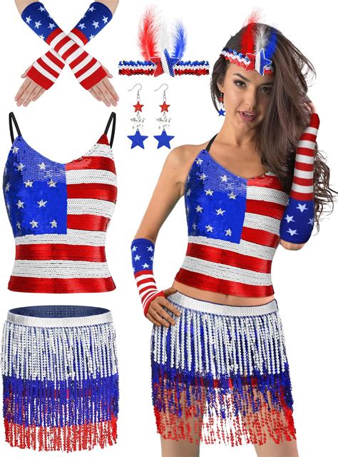 Croknit 7 Pcs Patriotic 4th Of July Costume Accessories For