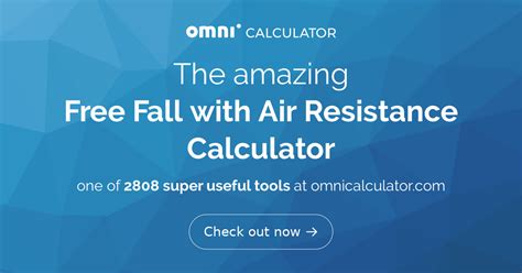 Free Fall with Air Resistance Calculator