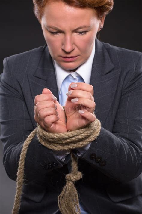 Tied Up Hands With Rope Stock Image Image Of Criminal 59882403