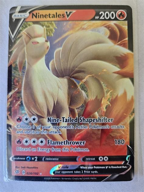 Pokémon TCG Ninetales V Rebel Clash 026 192 Holo Ultra Rare for sale