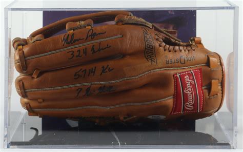 Nolan Ryan Signed Rawlings Baseball Glove In Display Case Inscribed