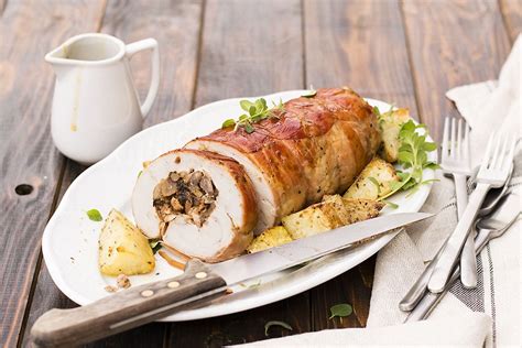 Stuffed turkey roulade recipe (with chestnut & plum stuffing)