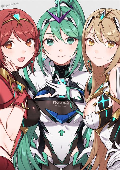 Pyra Mythra And Pneuma Xenoblade Chronicles And 1 More Drawn By