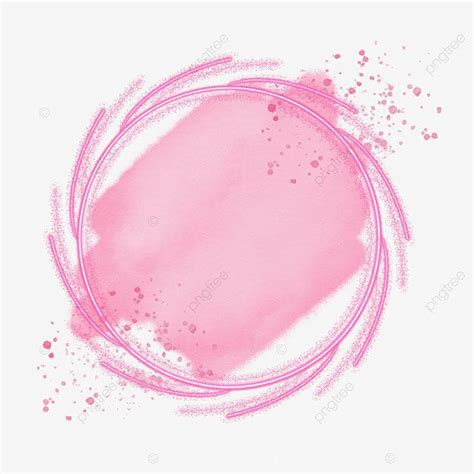 Círculo Rosa Cintilante Brilhante Tinta Aquarela PNG Círculo Cor