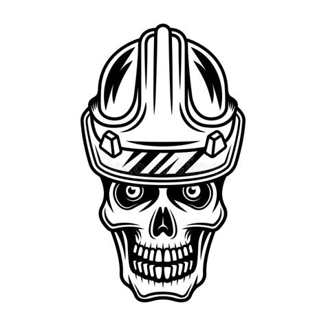 Calavera En La Ilustraci N Del Vector De Sombrero Duro De Trabajo En