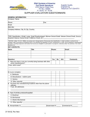 18 Printable Supplier Evaluation Form Iso 9001 Templates Fillable