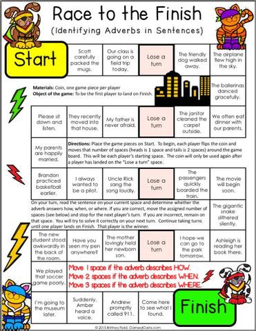 Adverbs Games – Games 4 Gains