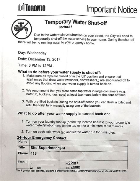 Water Shut Off Notice Template