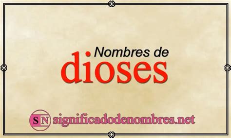 NOMBRES De DIOSES Listado Con Significado Y Origen