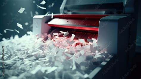 Foto De A Pile Of Shredded Paper Is Being Fed Into A Machine For