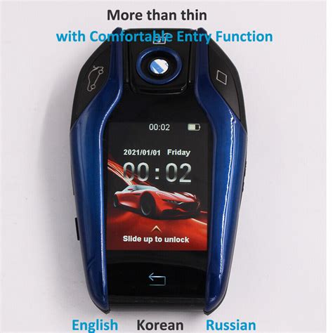 Red OBD Modified Boutique Smart Remote Key Shell W LCD Screen For BMW