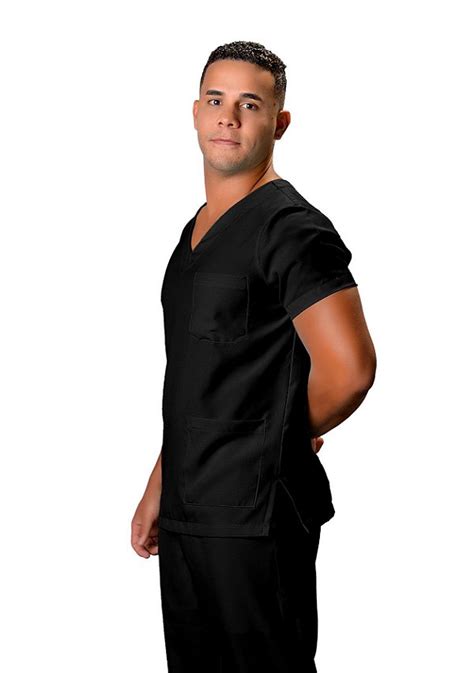 Pijama Cirúrgico Masculino Hospitalar Scrub Gola V Two Way Preto