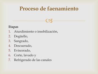 Proceso De Faenado En Bovinos PPT