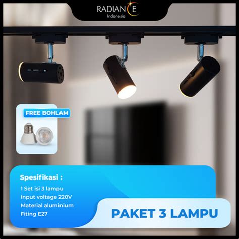 Jual Lampu Sorot Rell Isi 3 Sorot LED 7watt Spotlight Lukisan Track