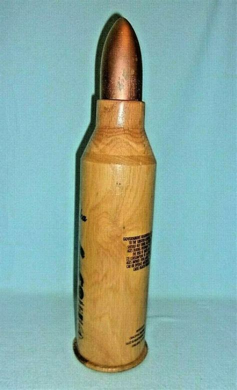 Debowa Polska Vodka 16 12 Tall Carved Wood Bullet Shaped Decanter