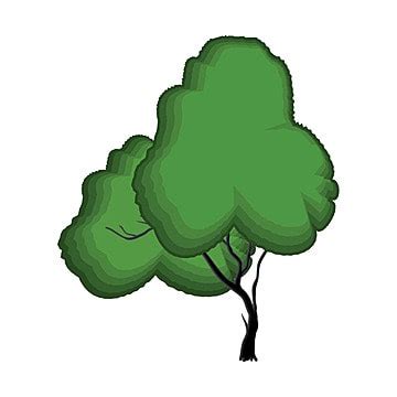 Vector Illustration Of A Green Tree In A Realistic Sprawling Form