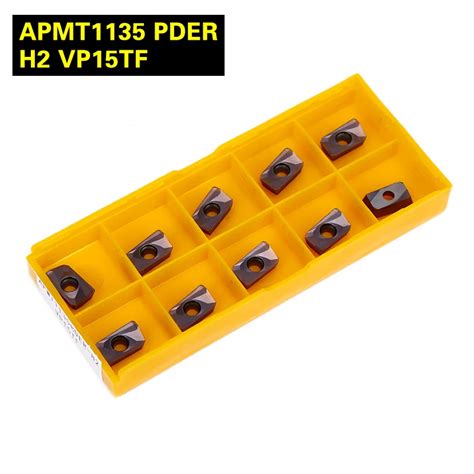 50PCS Carbide Insert APMT 1135 PDER H2 VP15TF R0 8 Face Mill Lathe