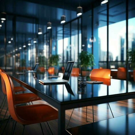 Softly blurred office interior, ideal backdrop for corporate business ...