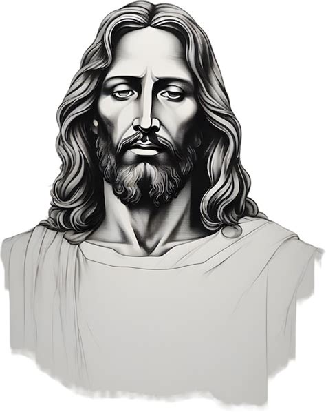 Desenho Em Preto E Branco De Jesus Cristo Psd Premium