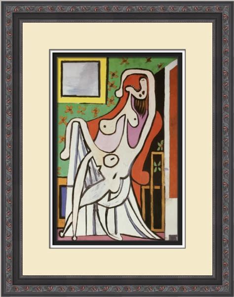 Pablo Picasso Large Nude In A Red Armchair Custom Framed Print Ebay