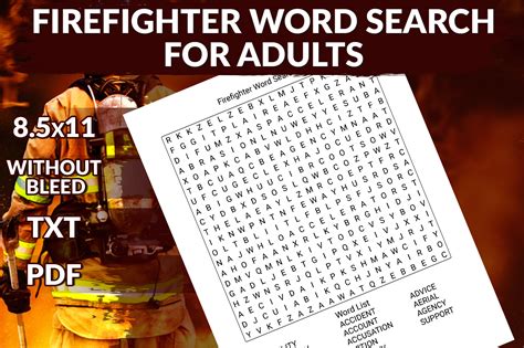 Firefighter Word Search Puzzles Graphic By Printile Press House