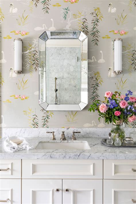 37 Bathroom Wallpaper Ideas To Add Updated Pattern And Color