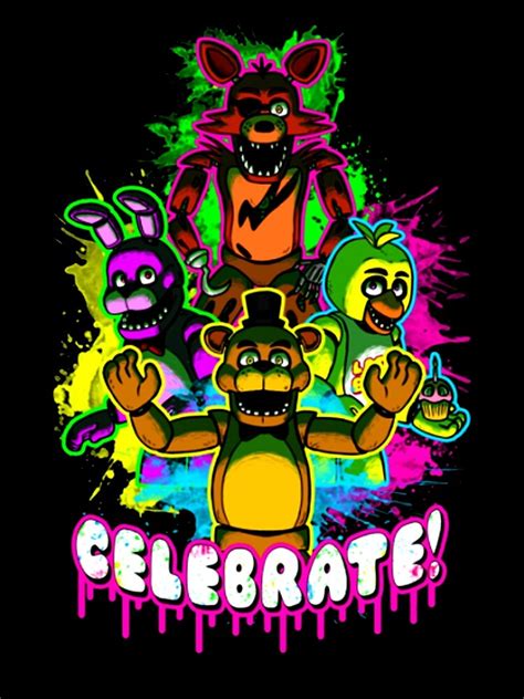 Fnaf Celebrate Colorwater Premium Matte Vertical Poster Sold By Tapd Sillivan Marc Sku