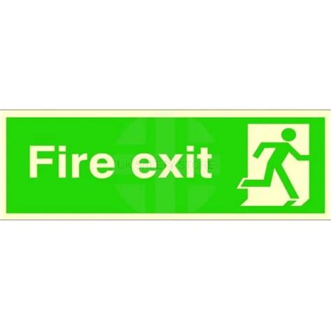 Extra Large Glow In The Dark Fire Exit Running Man Right Sign 900mm X