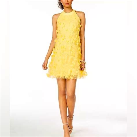 Jax Black Label Dresses Jax Black Label Yellow Embroidered Vine